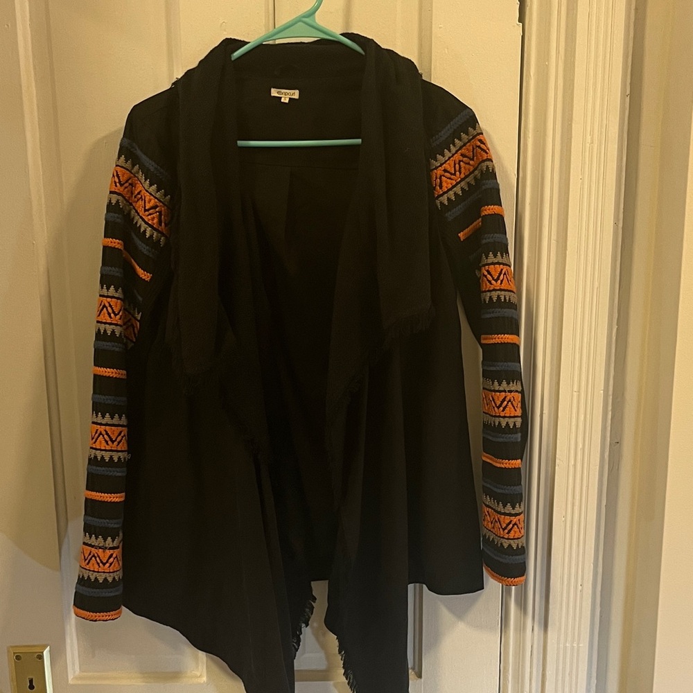 Rip Curl Women's Cardigan with Black and Orange Pattern